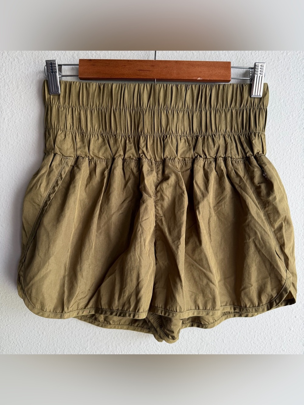 Free People Movement "The Way Home" shorts Medium High Rise Army Olive Green F